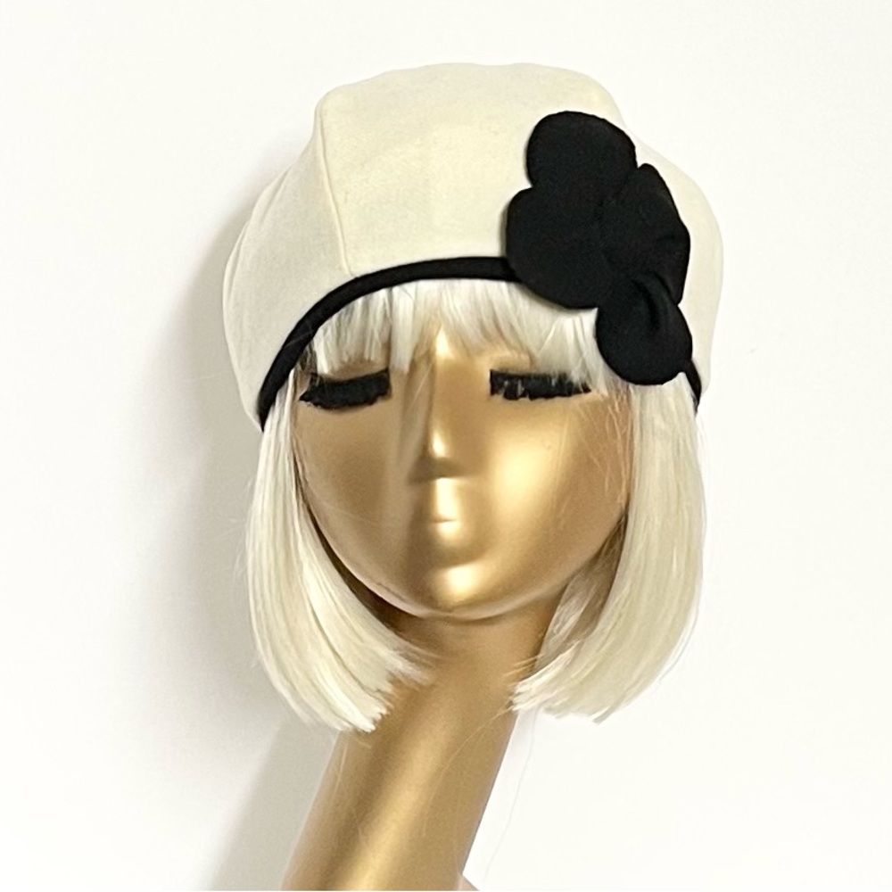 Wool Beret Hat Flower